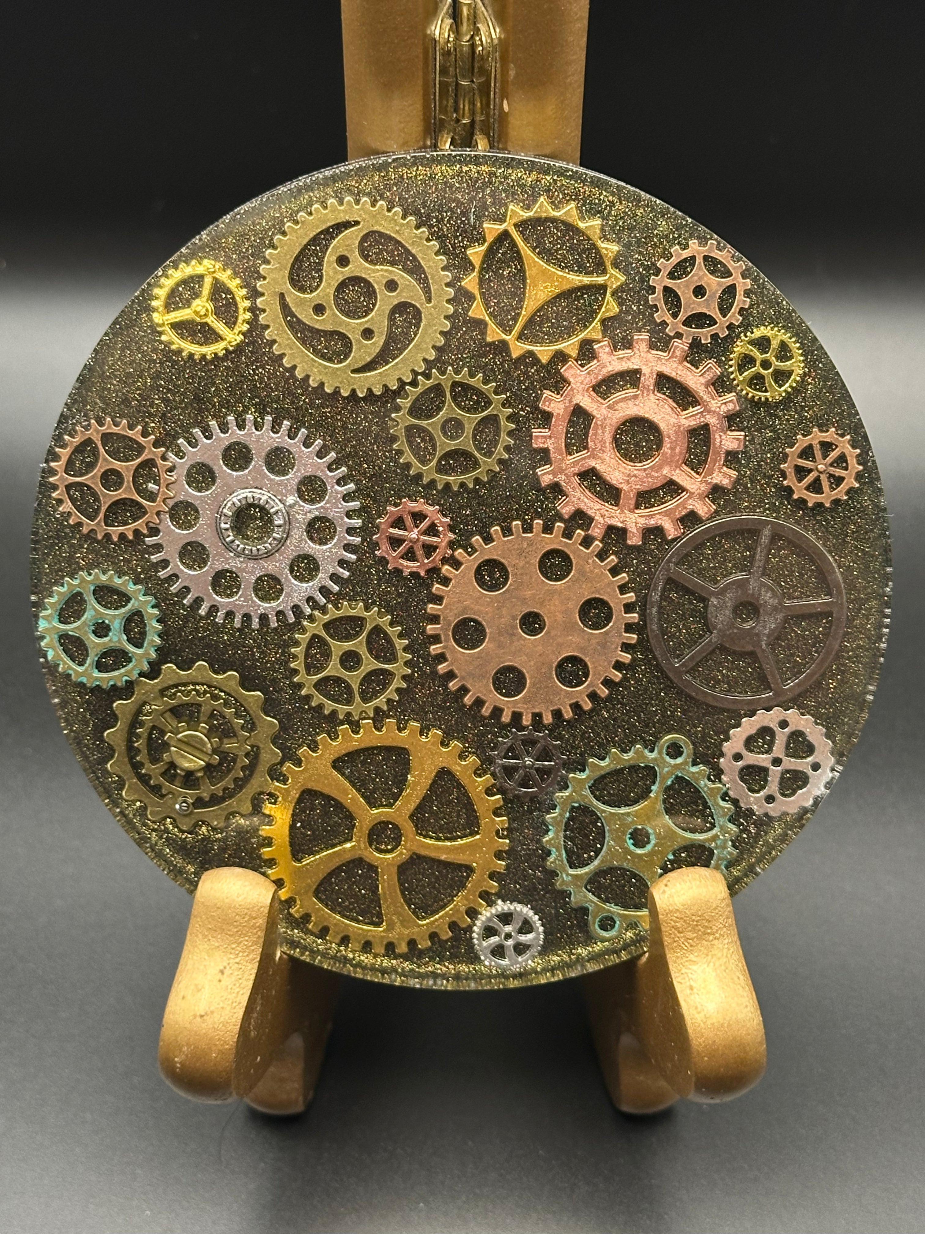 Gear Coaster, Gold Mica - 4"